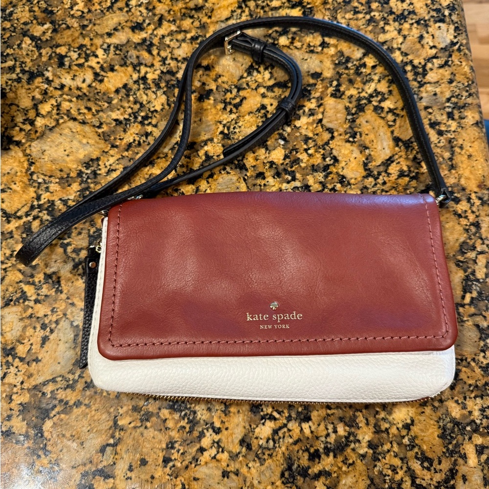 Kate Spade Red and White Clutch with Wristlet